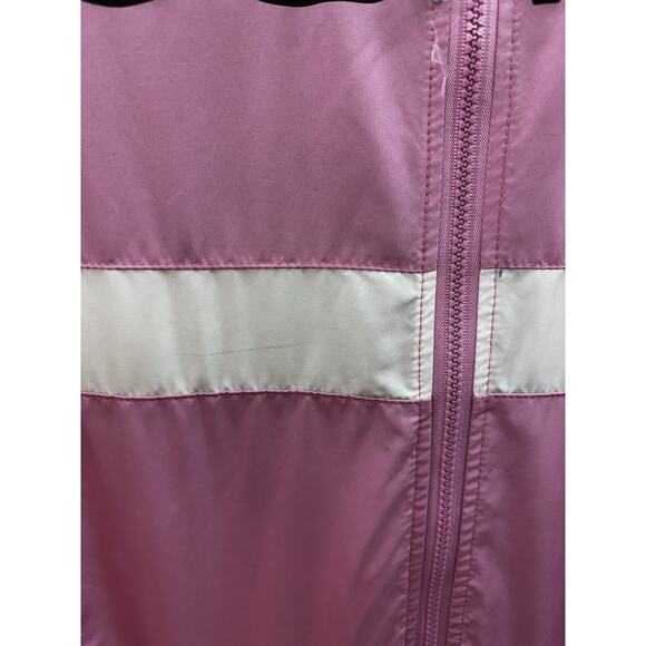 Bebe Womens Jacket Size Medium Pink Colorblock Zip Up Windbreaker Hooded - Picture 3 of 13